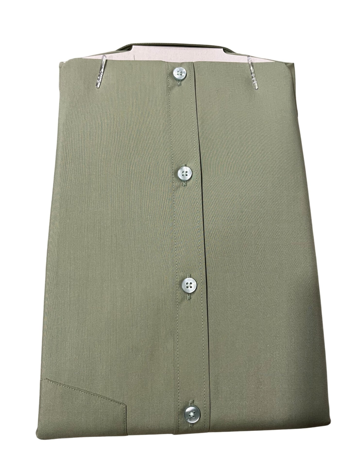 Southloom Pure Cotton Olive Green Plain Shirt (40 FS)
