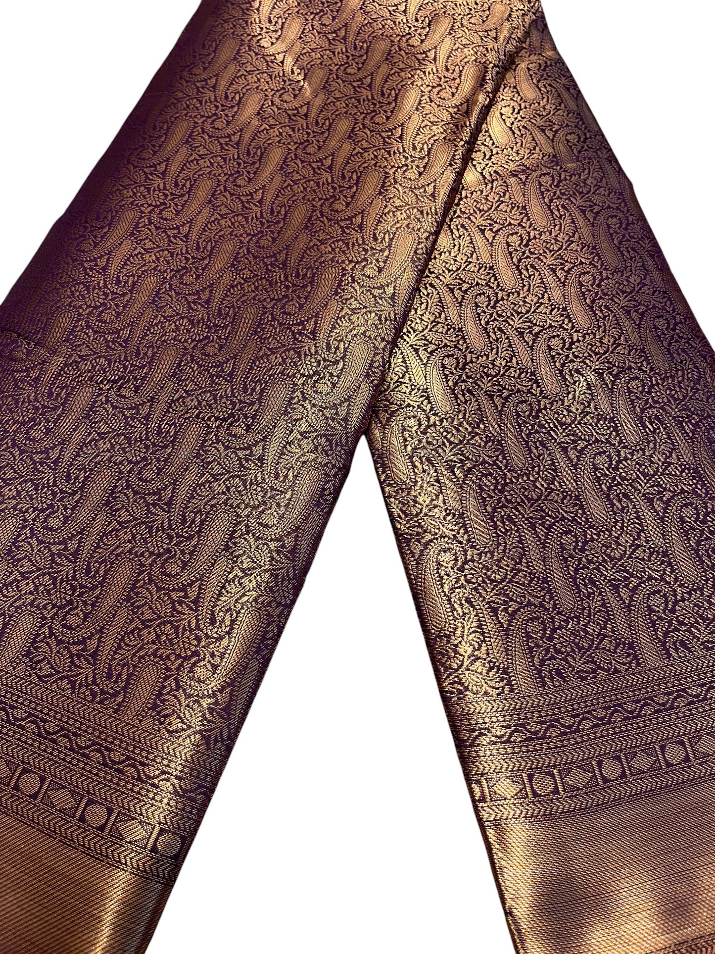 Southloom Premium Semi Silk Zari Work Brocade Saree in Bridal Violet with Matching Pallu