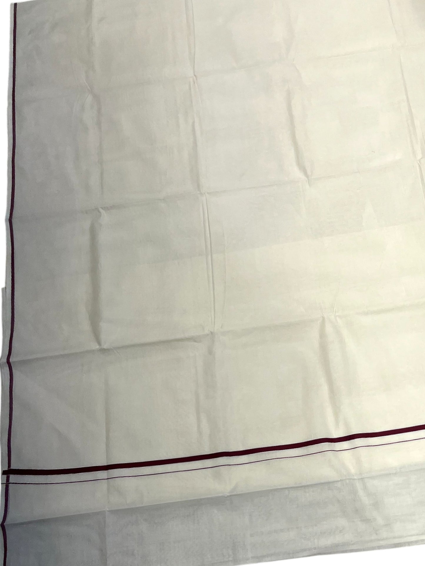 Southloom Kerala Cotton Plain Saree with Brown Puliyilakkara Border