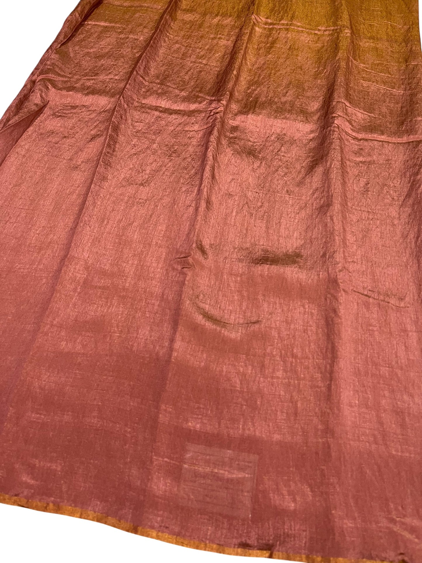 Southloom Tissue Crushed Organza Saree Peach