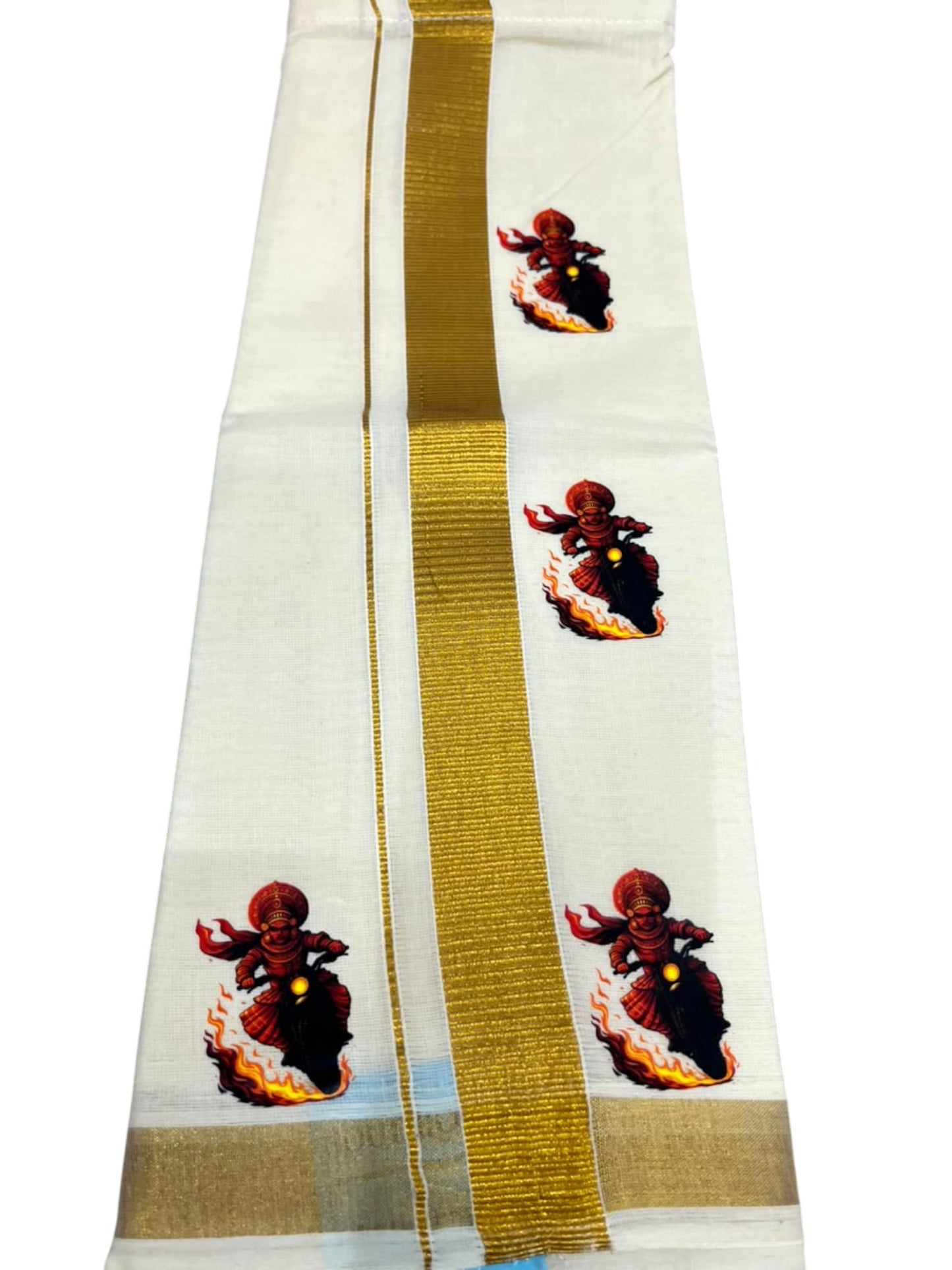 Southloom Cotton Kasavu Printed Kids's Velcro Mundu SLK  SL601