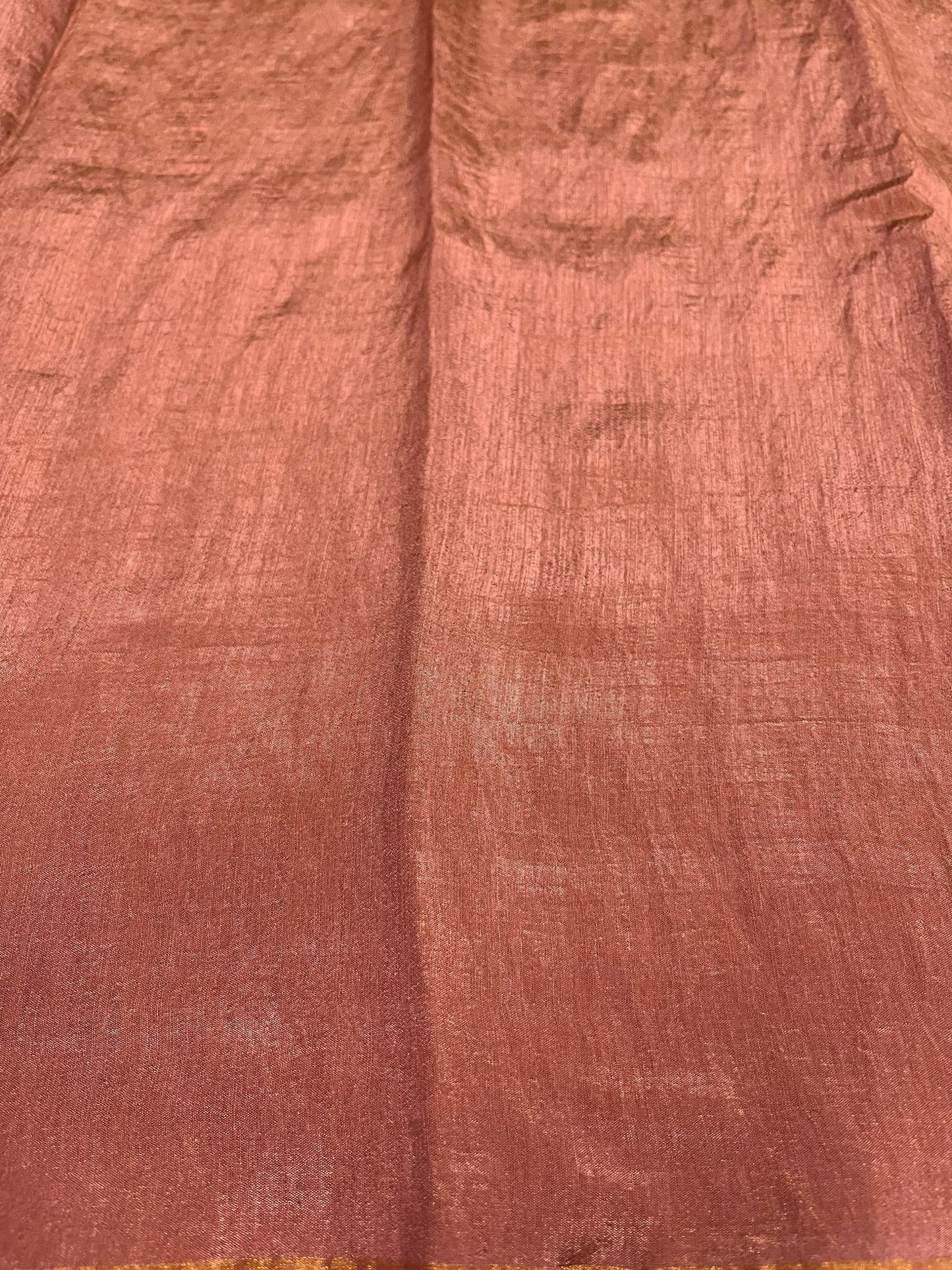 Southloom Tissue Crushed Organza Saree Peach