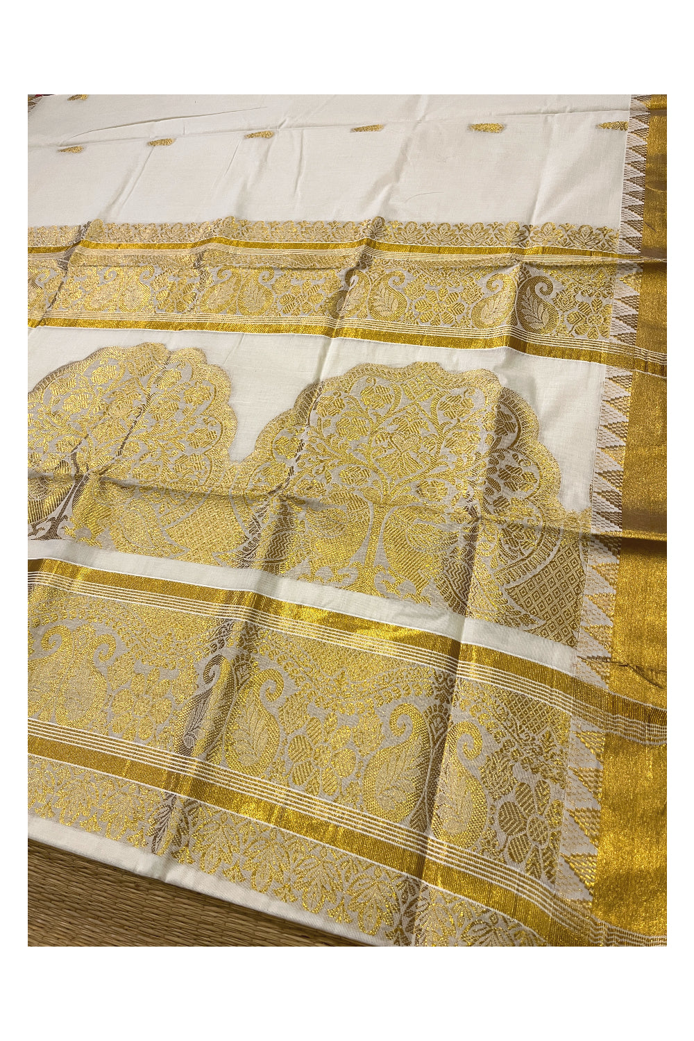 Kerala Kasavu Heavy Woven Work Cotton Saree (Onam Saree 2023)