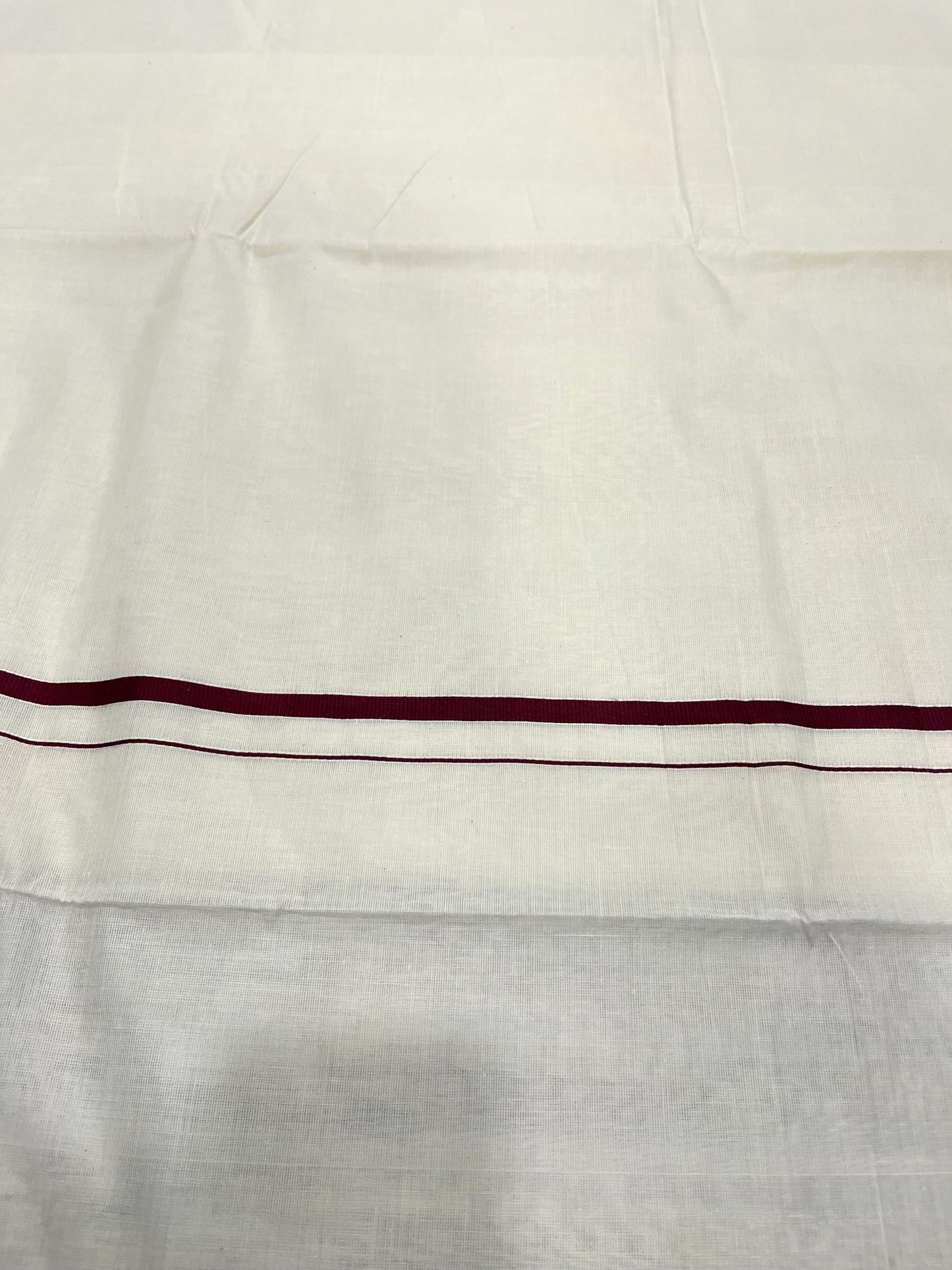 Southloom Kerala Cotton Plain Saree with Brown Puliyilakkara Border