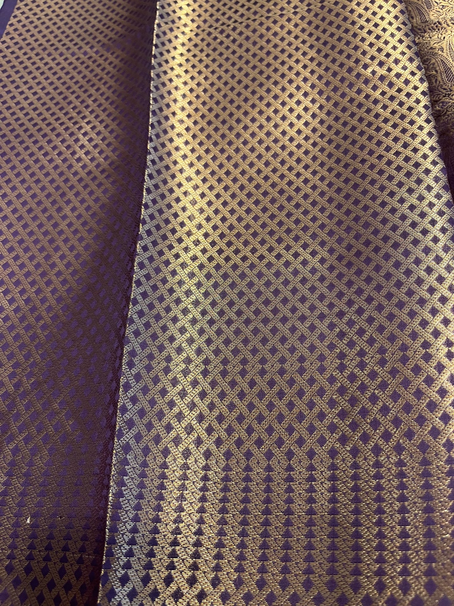 Southloom Premium Semi Silk Zari Work Brocade Saree in Bridal Violet with Matching Pallu