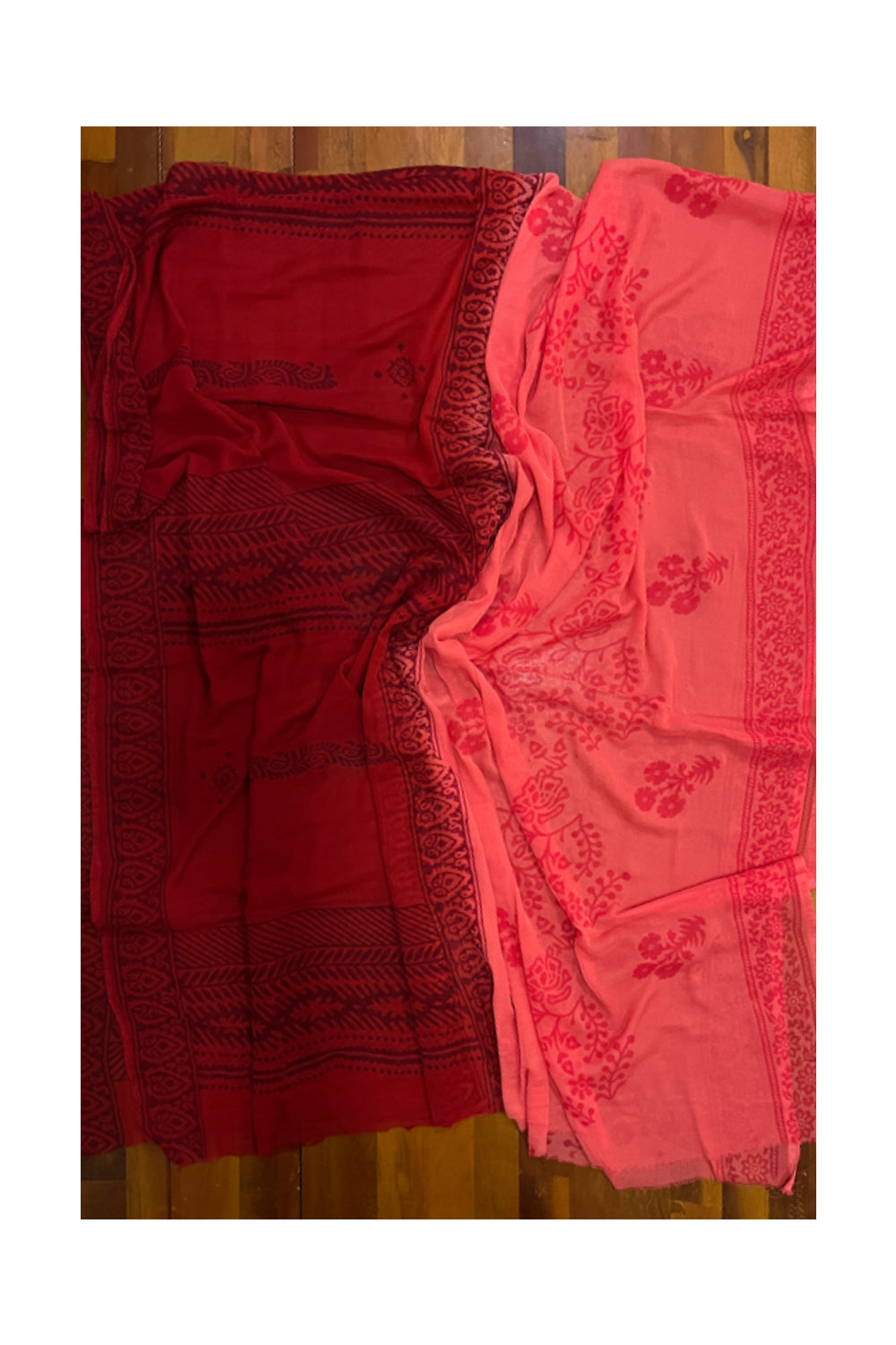 Southloom™ Crepe Churidar Salwar Suit Material in Dark Peach with Floral Prints