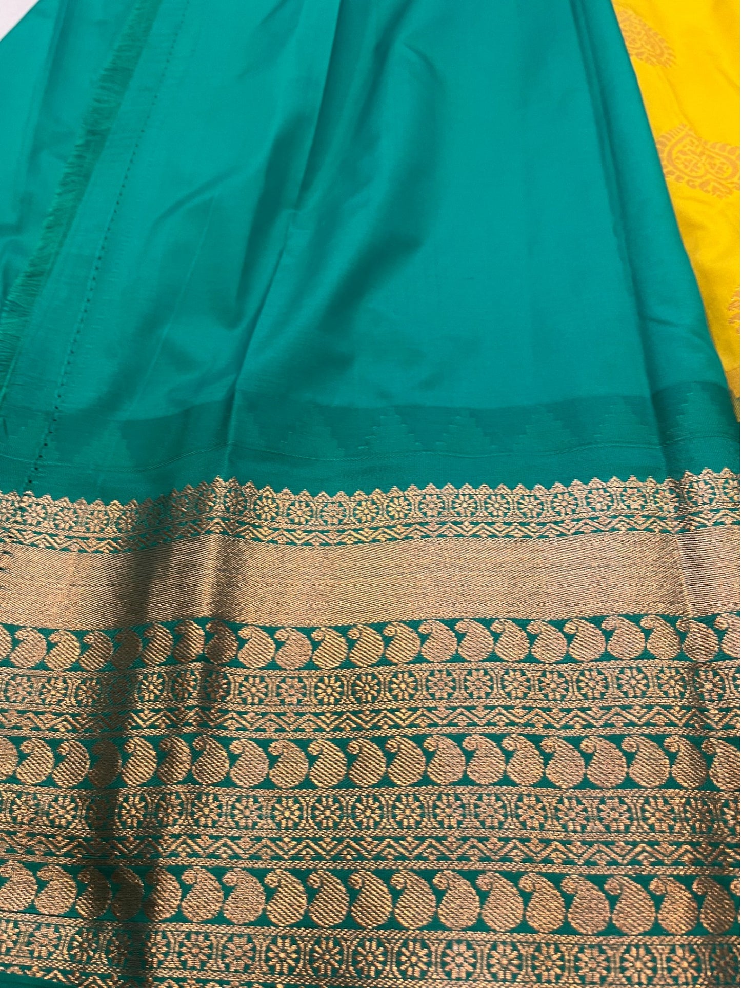 Southloom Banarasi Semi Silk Saree with Woven Work on Body(Yellow)