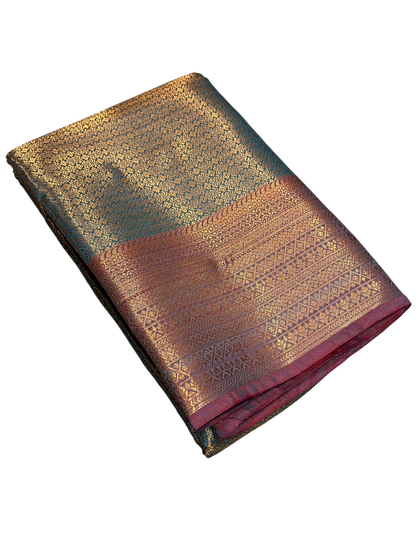 Southloom Premium Semi Silk Zari Work Brocade Saree in Bridal Blue with Matching Pallu