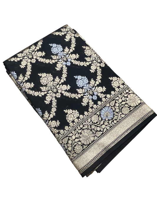 Southloom Pure Banarasi Silk Saree with Woven Work on Body and Borders