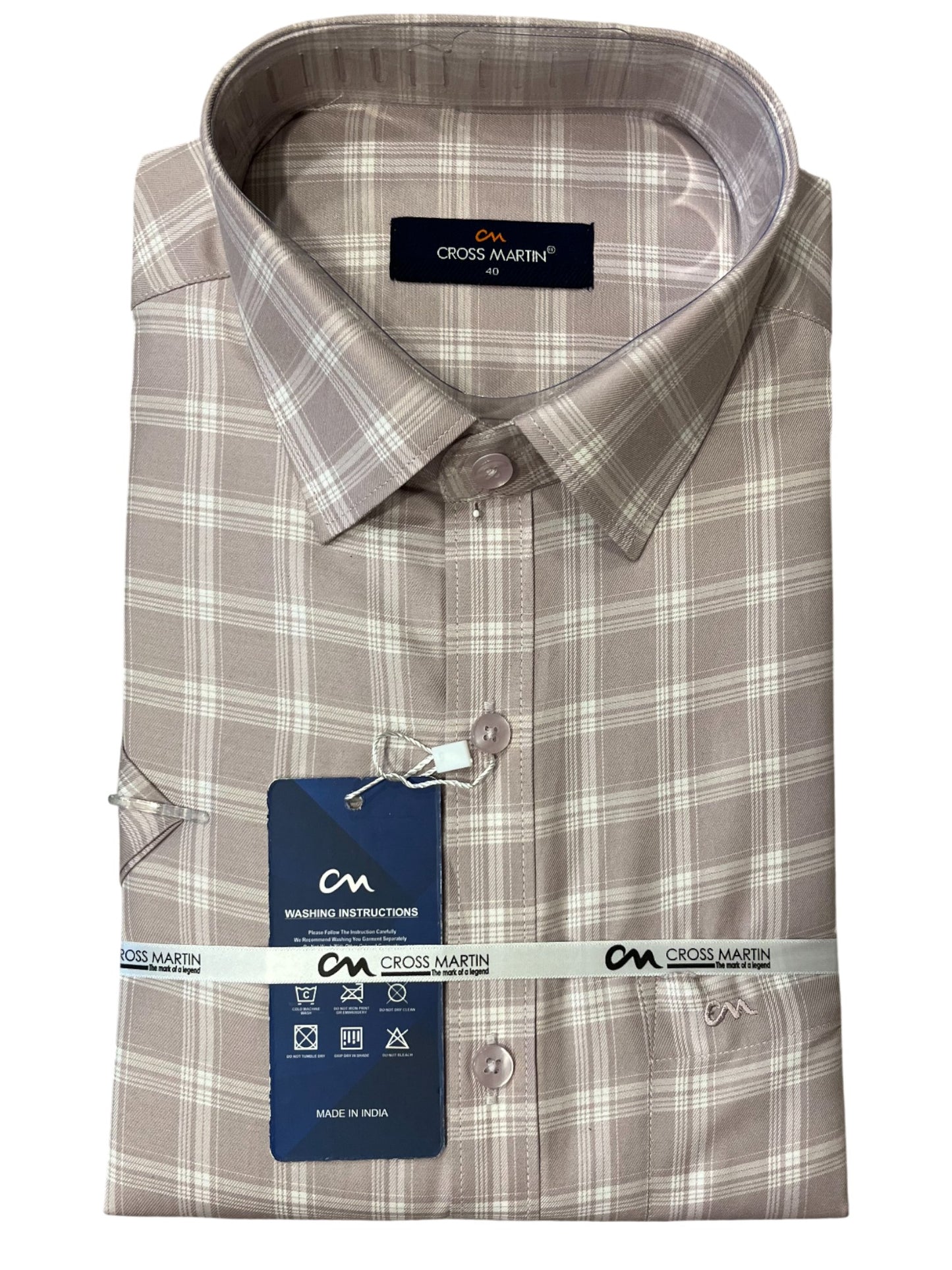 Southloom Pure Cotton Brown Cheack Shirt (40 HS)