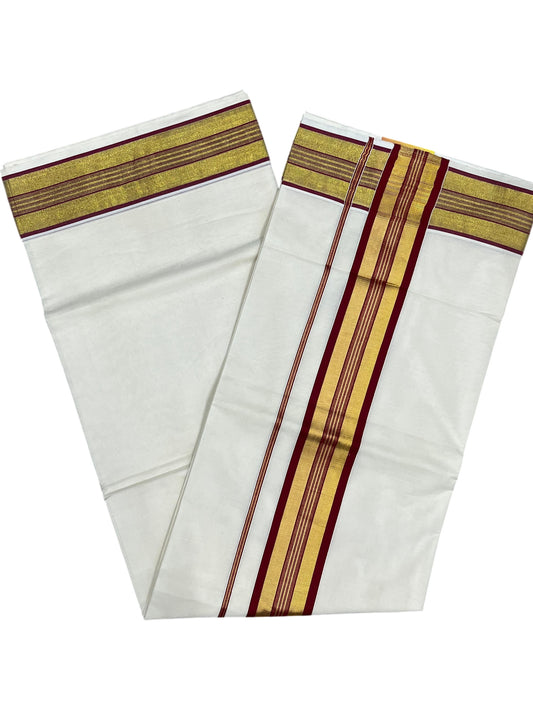 Southloom Kerala Cotton Kasavu Saree with Maroon Border