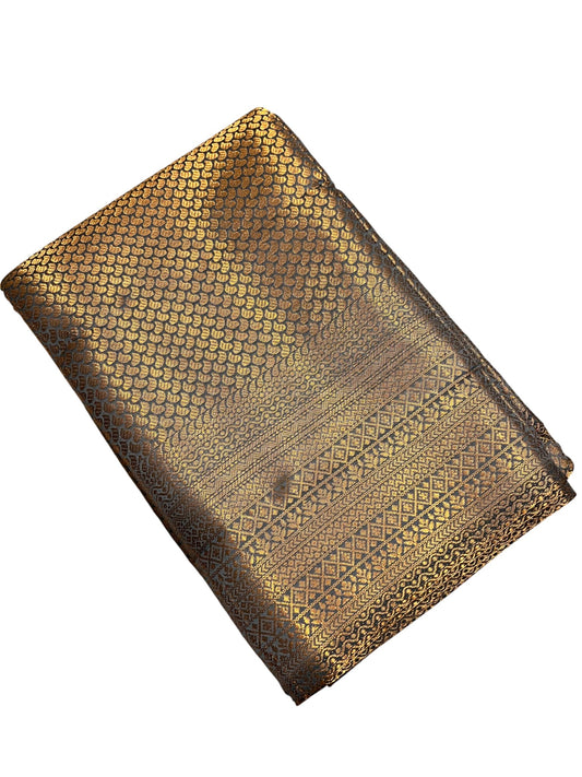 Southloom Brocade Silk Bridal Saree WIth Woven Borders And Blouse Piece