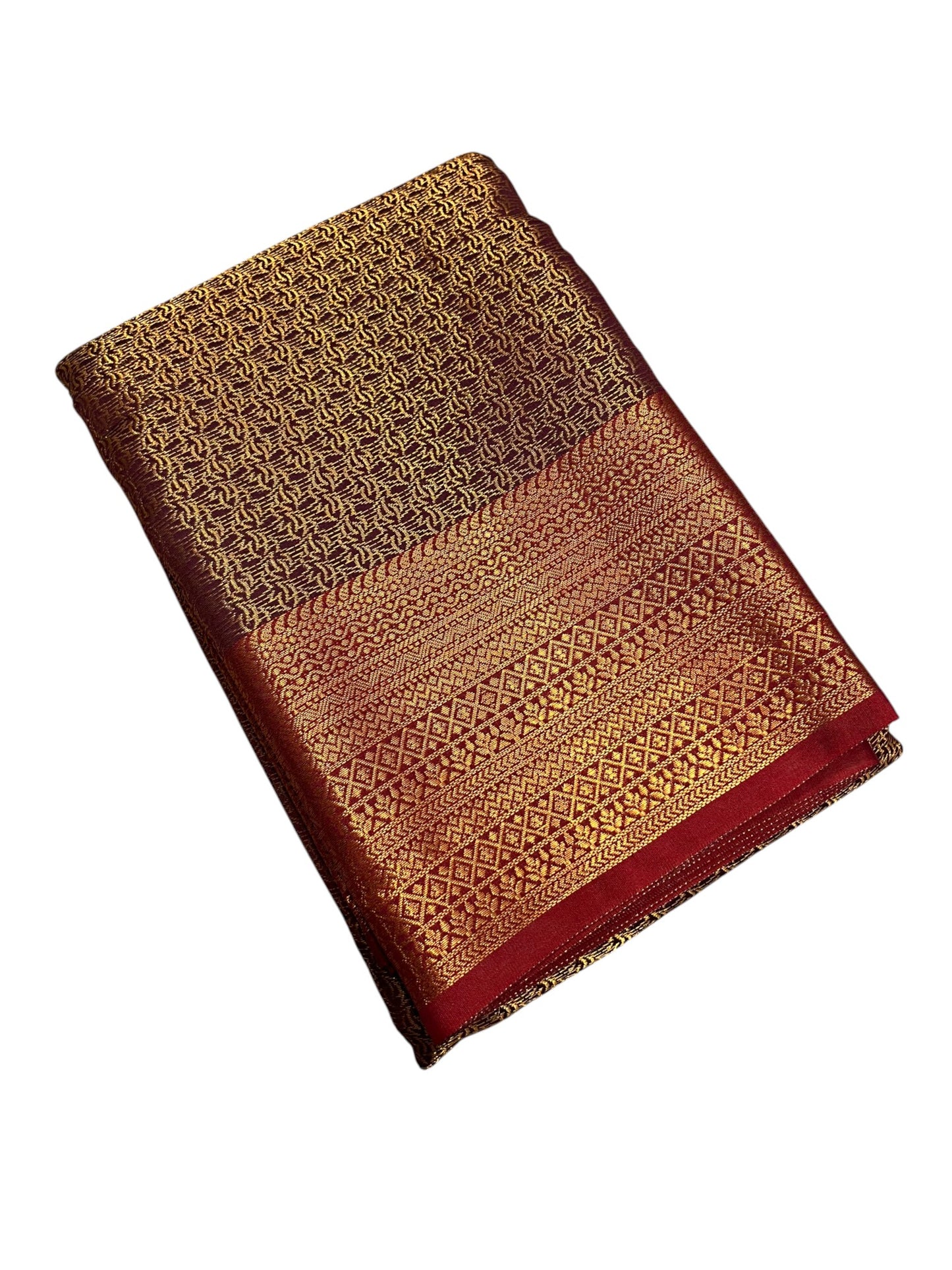 Southloom Premium Semi Silk Zari Work Brocade Saree in Bridal Red with Matching Pallu