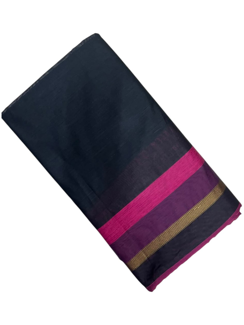 Southloom Maheshwari Cotton Saree With Temple Design on the Body and Borders In Magenta And Voilet SL471