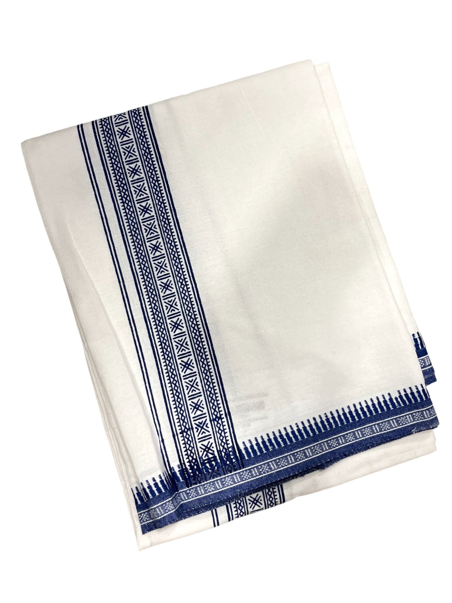 Southloom Off White And Black Printed Single Mundu / Otta Mundu / Lungi (South Indian Kerala Dhoti)