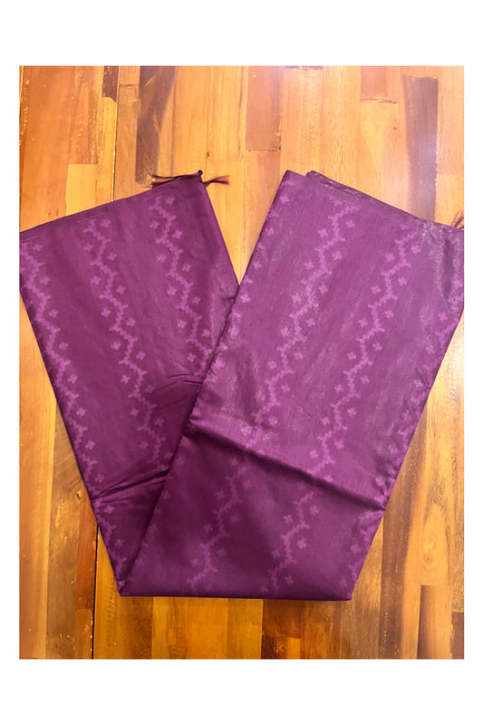 Southloom Semi Silk Dark Violet Designer Saree