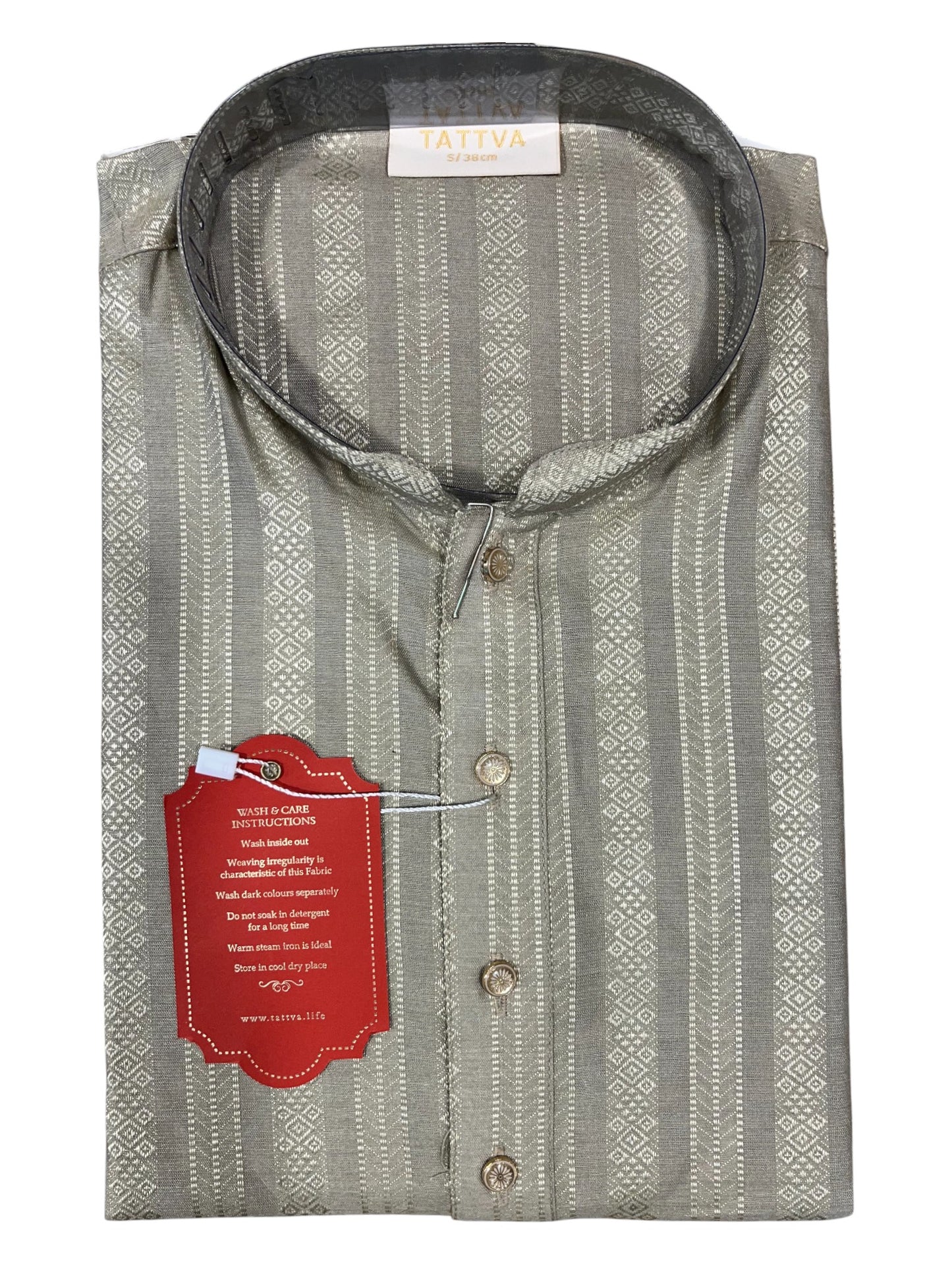 Southloom Semi Silk Short Kurta for Men in Grey Colour