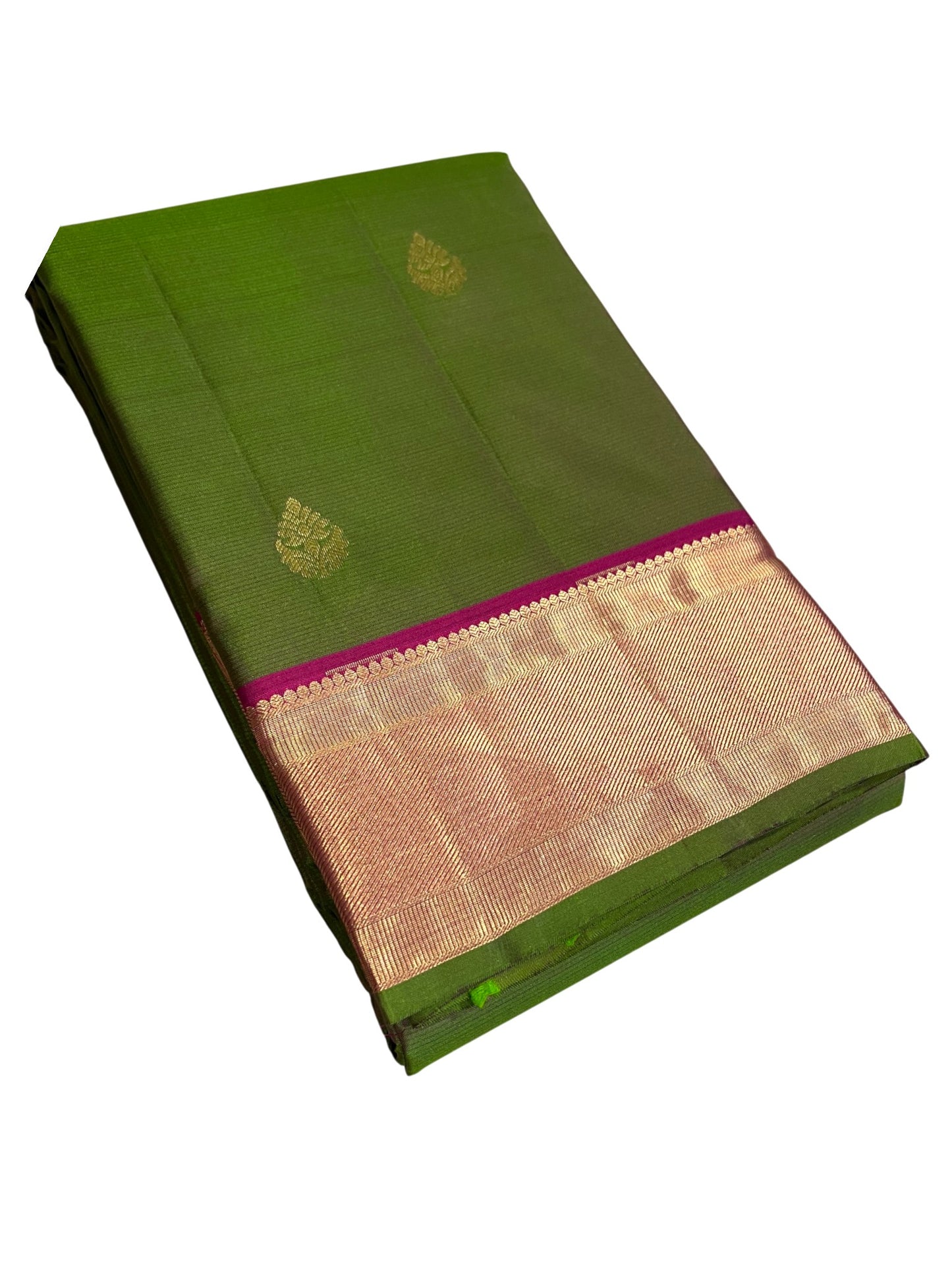 Southloom Pure Handloom Bridal Kanchipuram Silk Saree with Korvai Work (Green & Magenta)