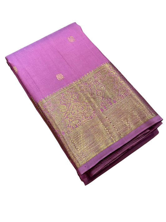 Southloom Premium Bridal Handloom Kanchipuram Silk Saree With Korvai Works (Pink)