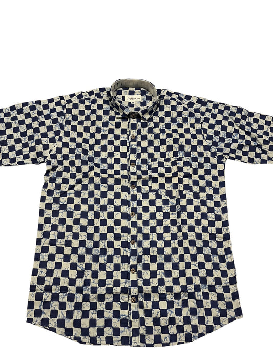 Southloom Jaipur Pure Cotton Block Printed Shirt for Men (Medium)