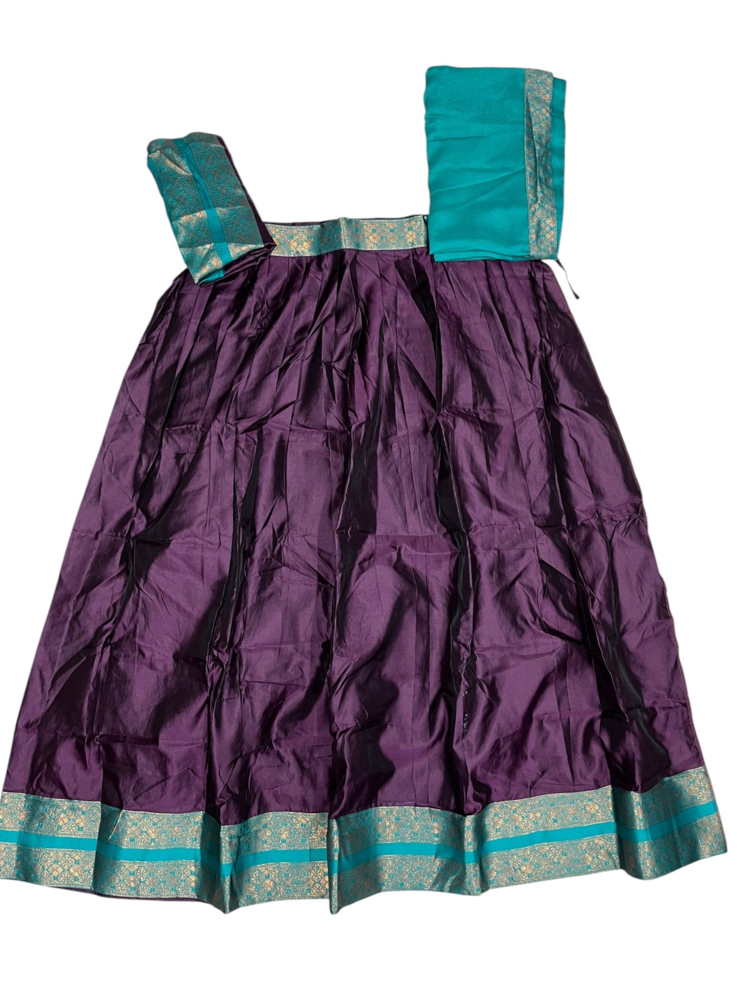 Southloom Semi Silk Dhavani Set with Pavada and Purple Blouse PieceSLDHAVANI SL542