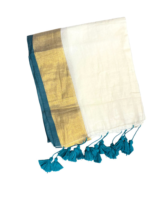 Southloom Mul Cotton 120 x 120 Soft Fabric Saree in Green Colour