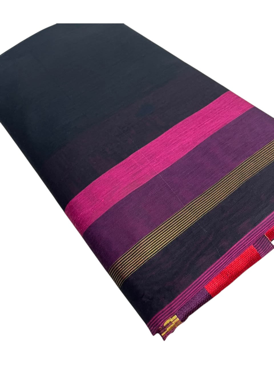 Southloom Maheshwari Cotton Saree With Temple Design on the Body and Borders In Magenta And Voilet SL471
