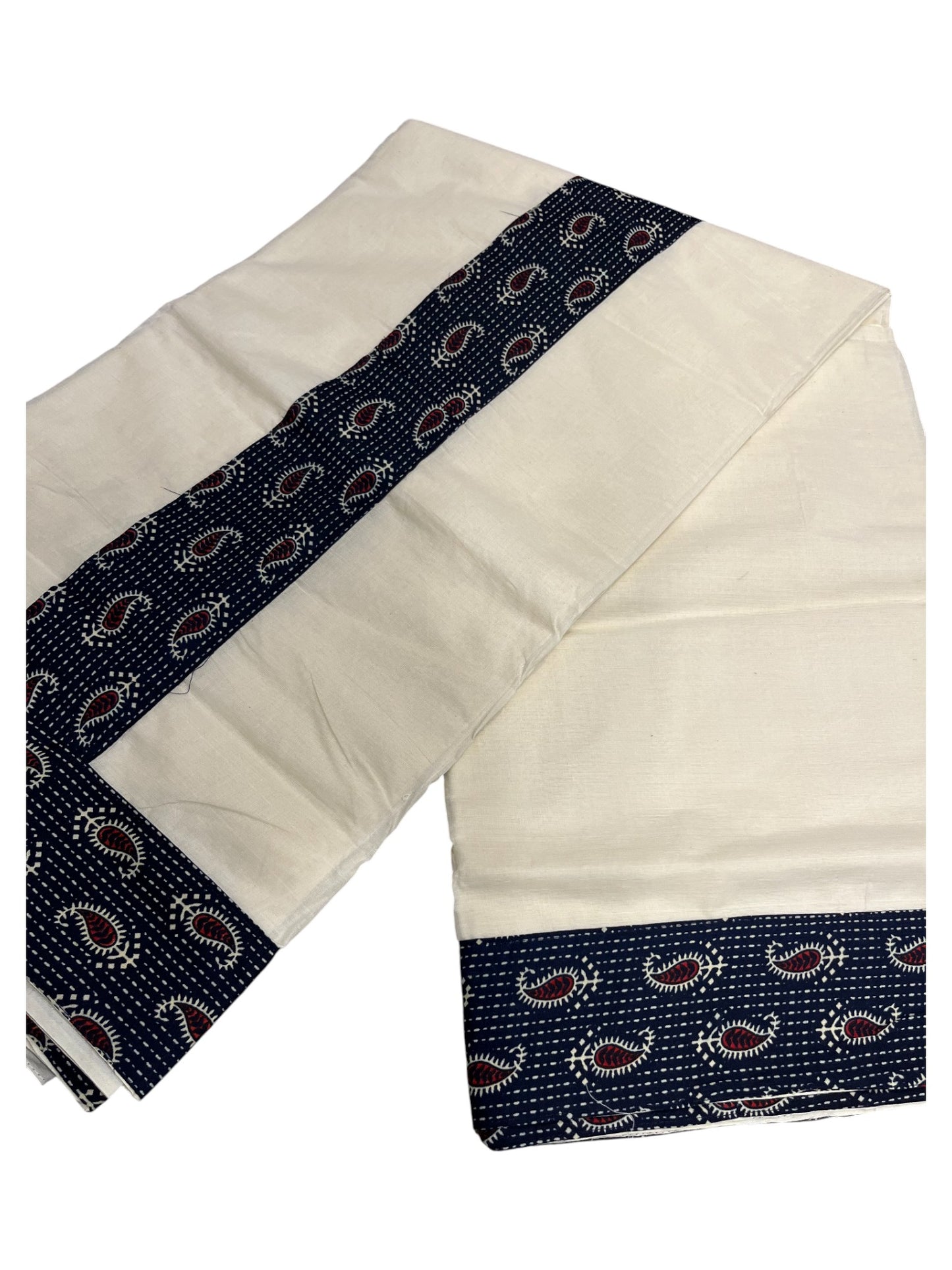 Southloom Cotton Kerala  Saree with Ajrakh Printed