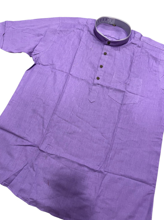 Southloom Lavendar Short Cotton Kurta Shirt for Men