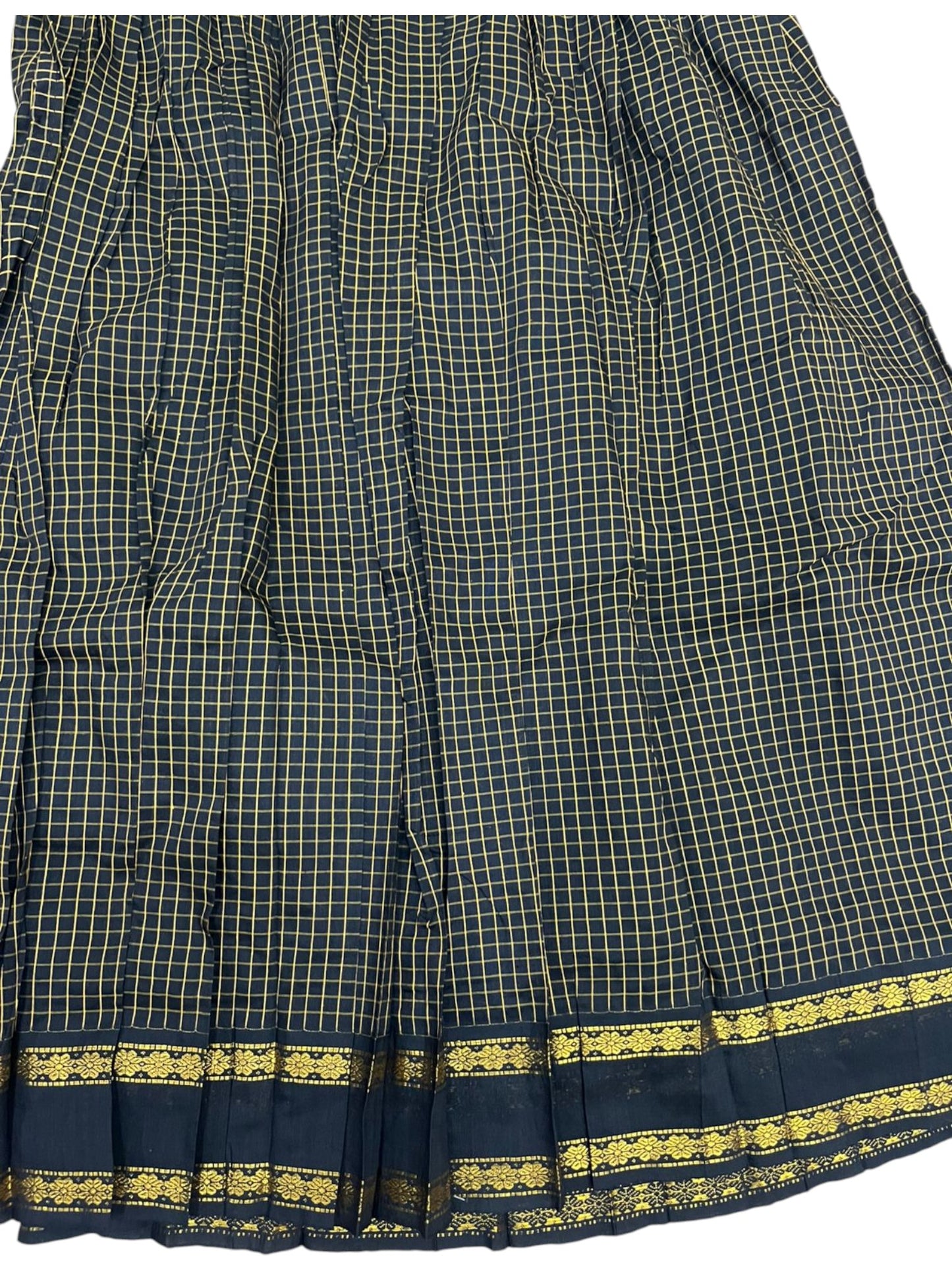 Southloom Kerala Cotton Kasavu Pavada Blouse with for Kids in Black
