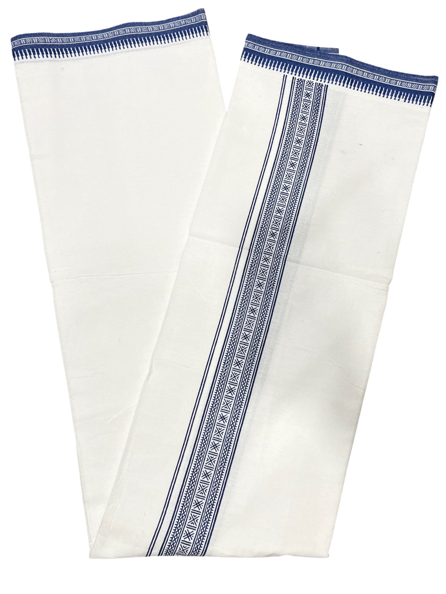 Southloom Off White And Black Printed Single Mundu / Otta Mundu / Lungi (South Indian Kerala Dhoti)