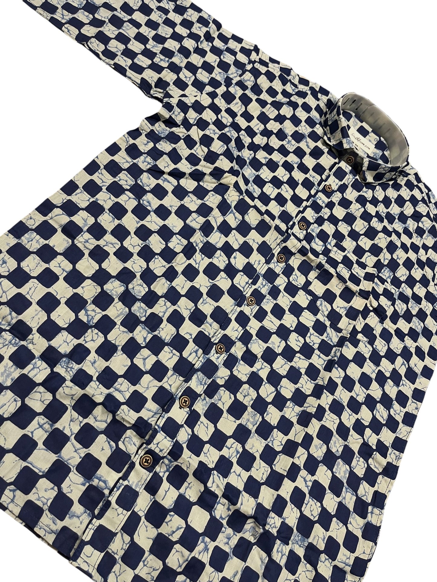 Southloom Jaipur Pure Cotton Block Printed Shirt for Men (Medium)