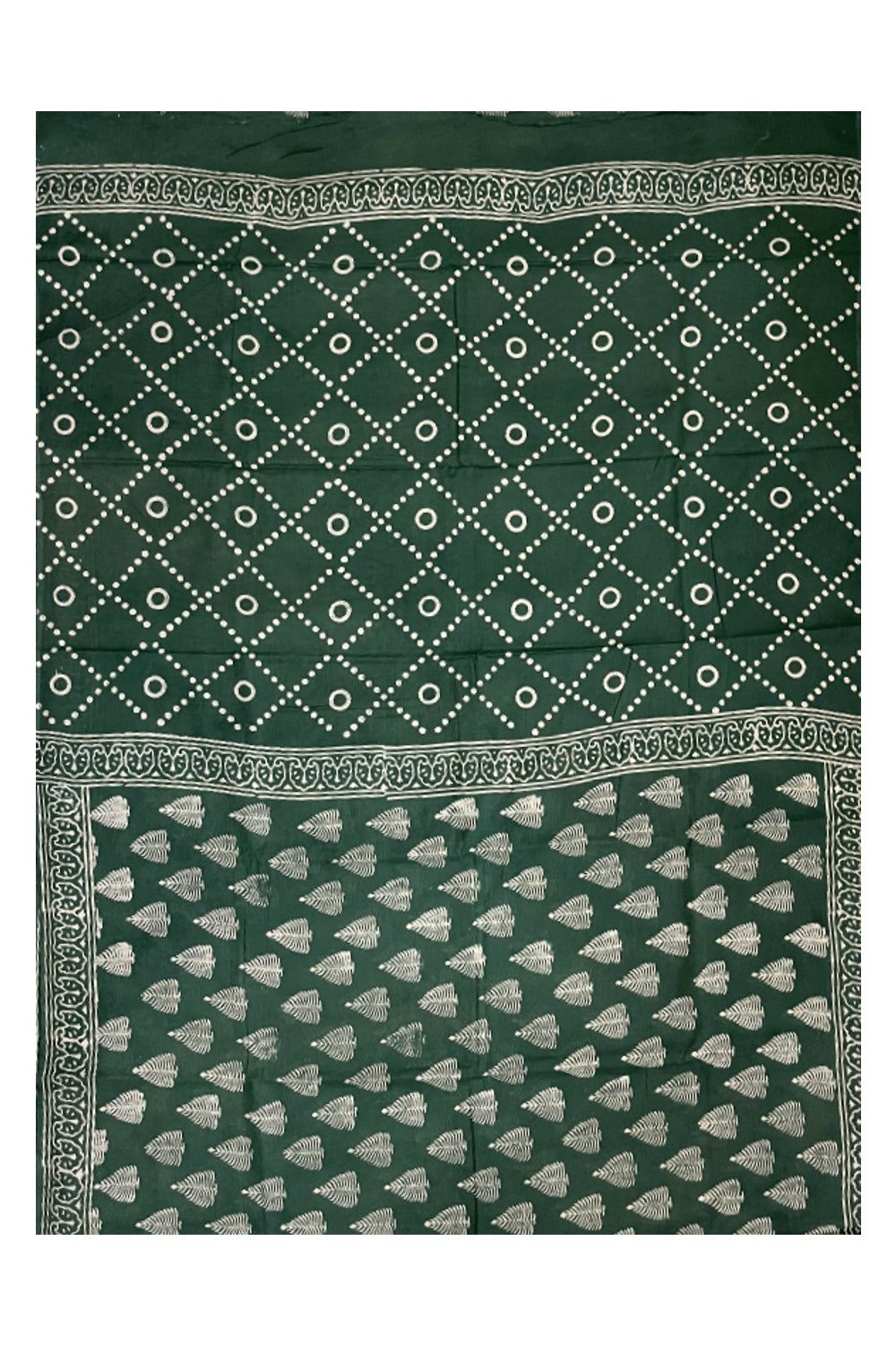 Southloom Mul Cotton Green Designer Printed Saree