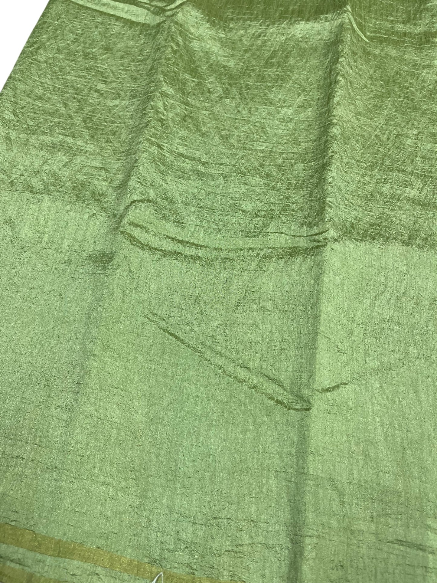 Southloom Tissue Crushed Organza Saree Green