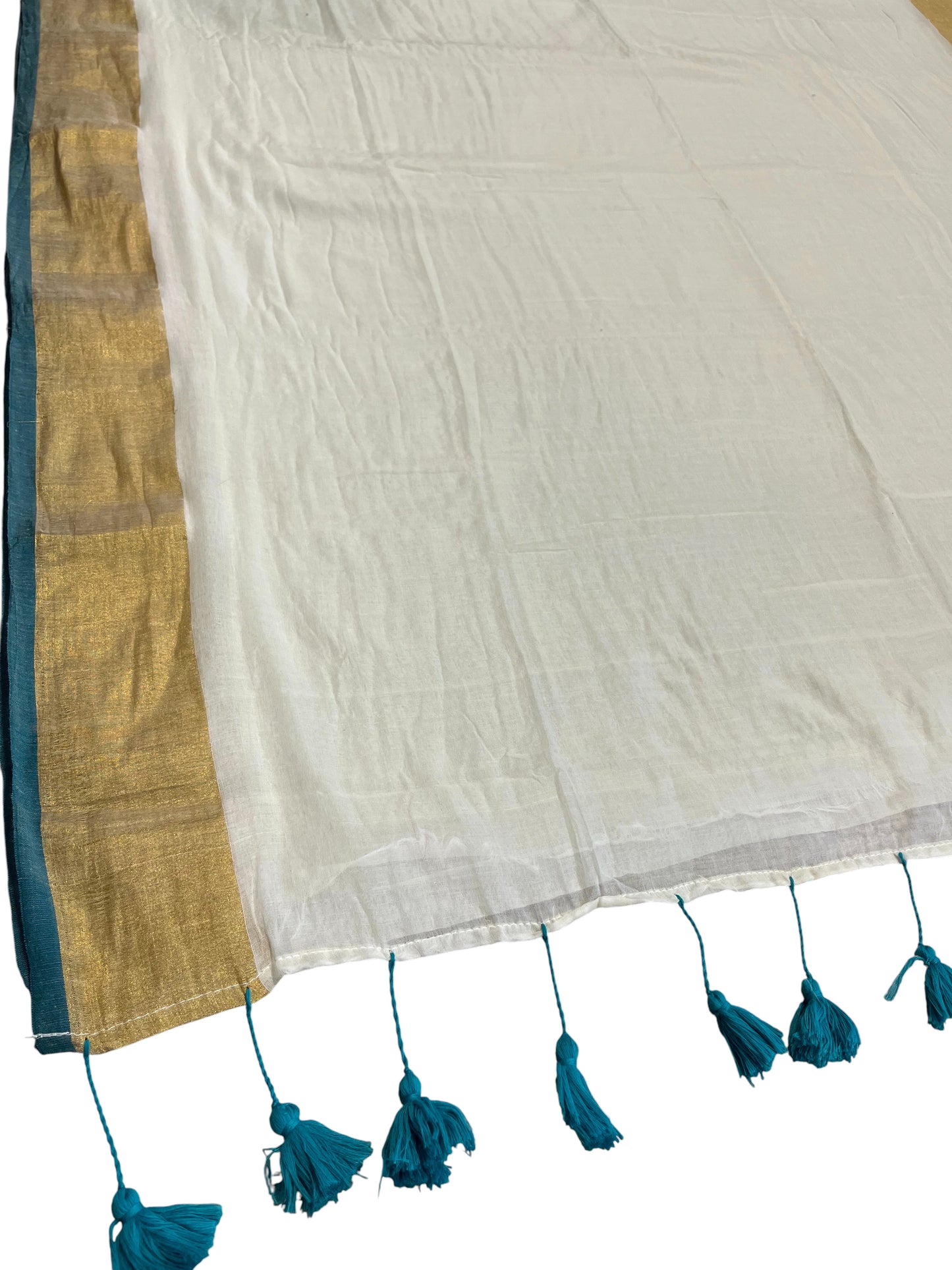 Southloom Mul Cotton 120 x 120 Soft Fabric Saree in Green Colour