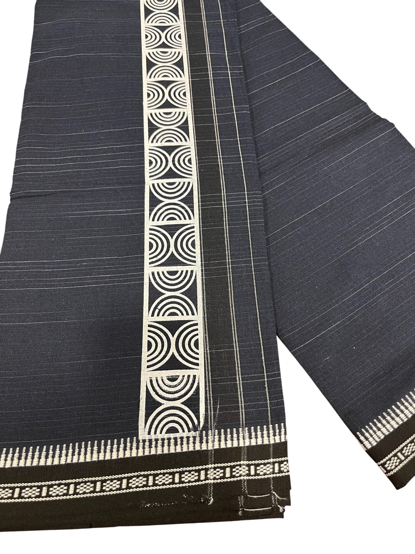 Southloom Blue Printed Single Mundu / Otta Mundu / Lungi (South Indian Kerala Dhoti)