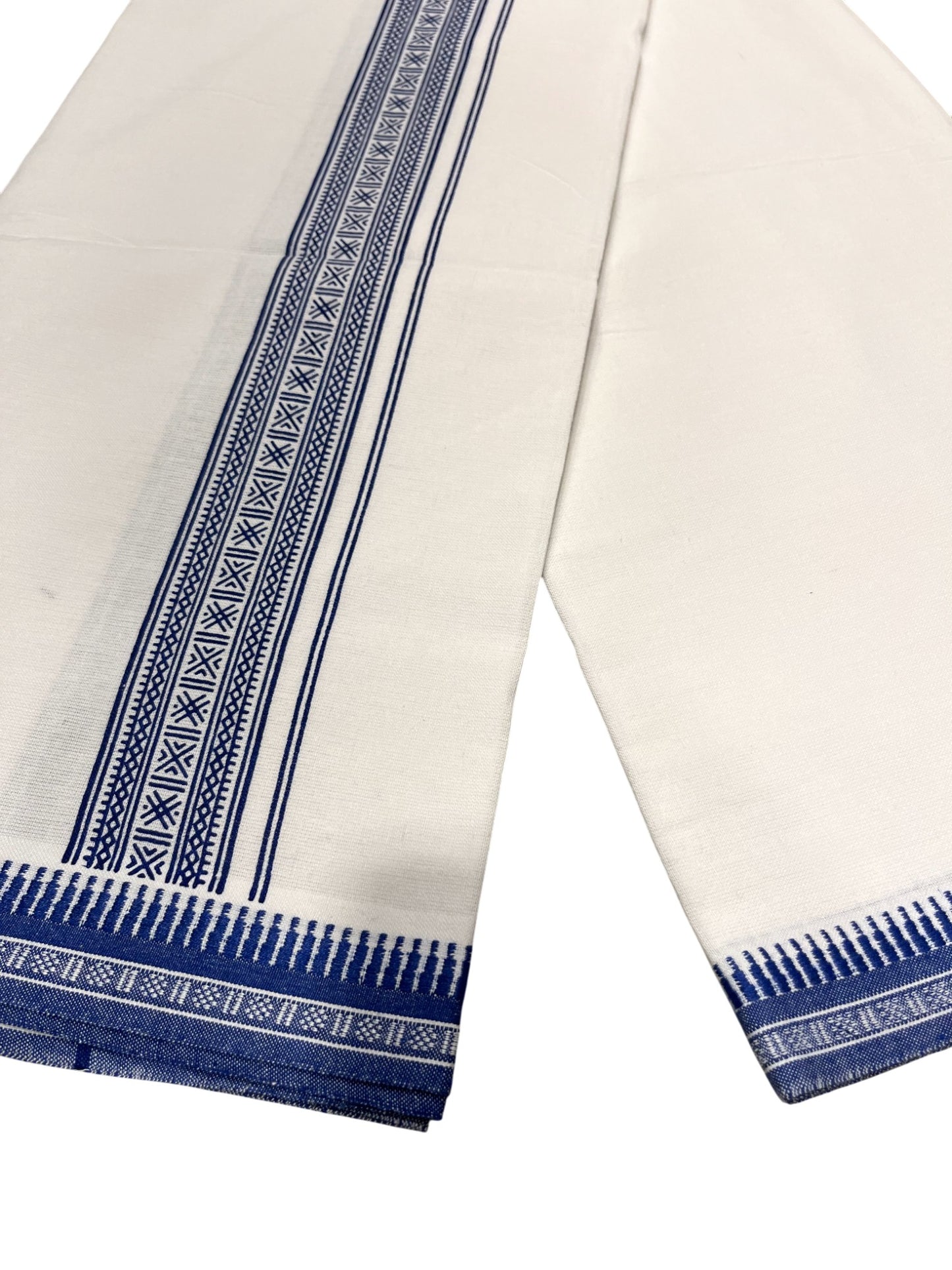 Southloom Off White And Black Printed Single Mundu / Otta Mundu / Lungi (South Indian Kerala Dhoti)