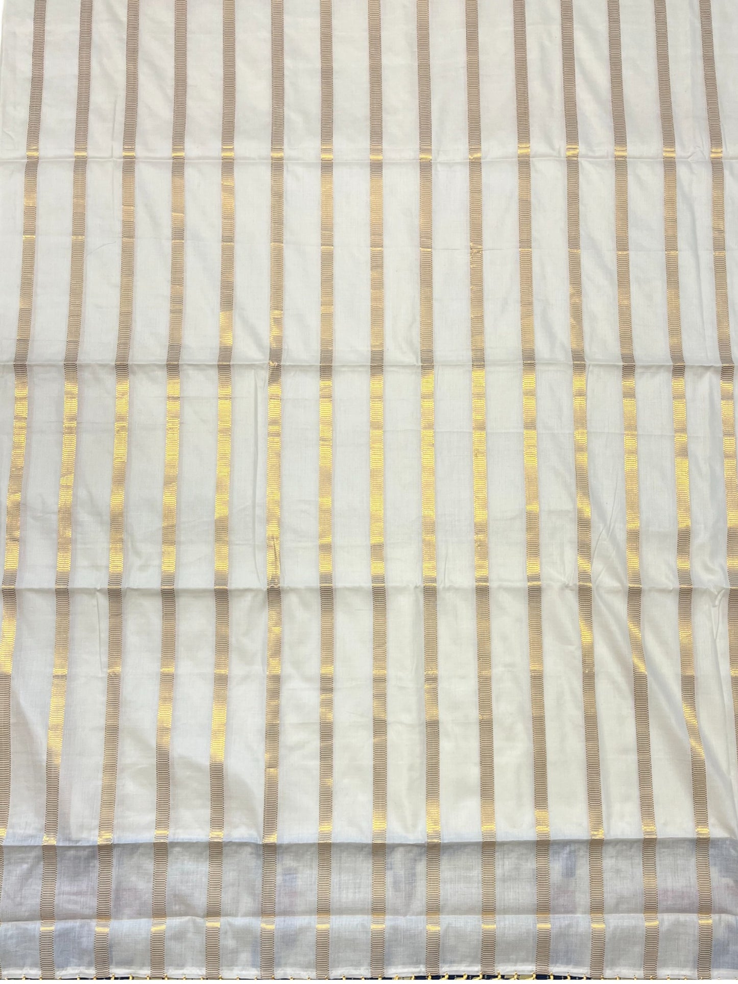 Southloom Kerala Cotton Kasavu Saree with Golden Stripes on Body