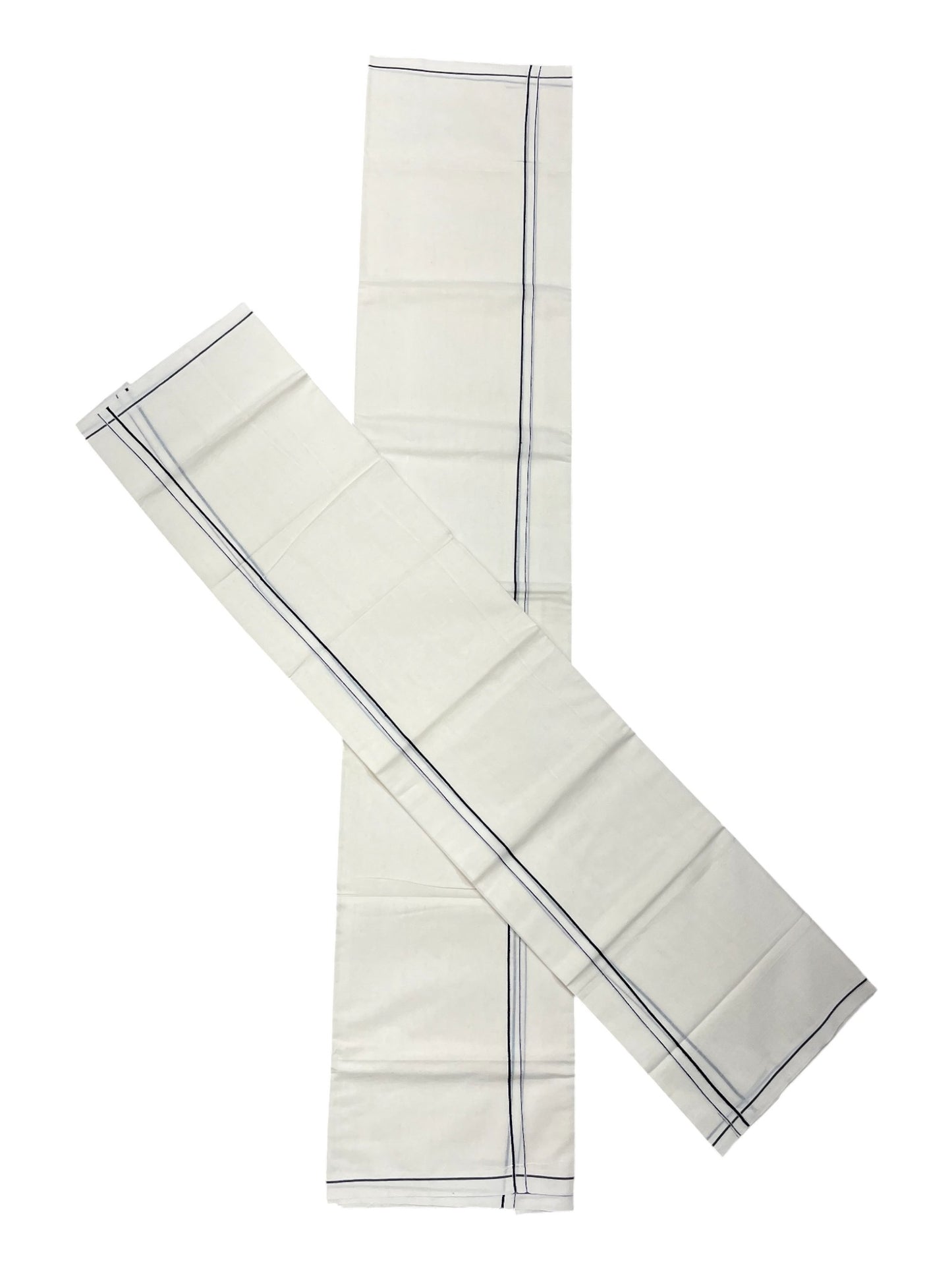 Kerala Cotton Mundum Neriyathum Single (Set Mundu) with Black Eerkkil Kara