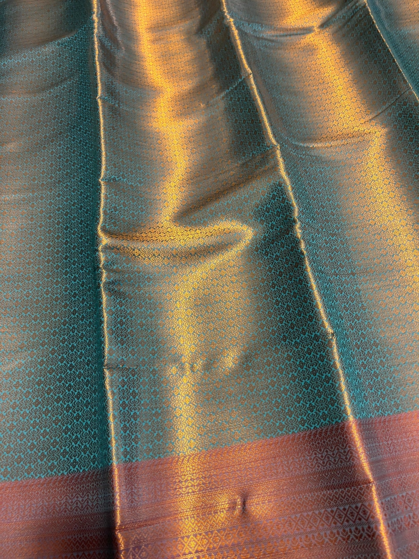 Southloom Premium Semi Silk Zari Work Brocade Saree in Bridal Blue with Matching Pallu