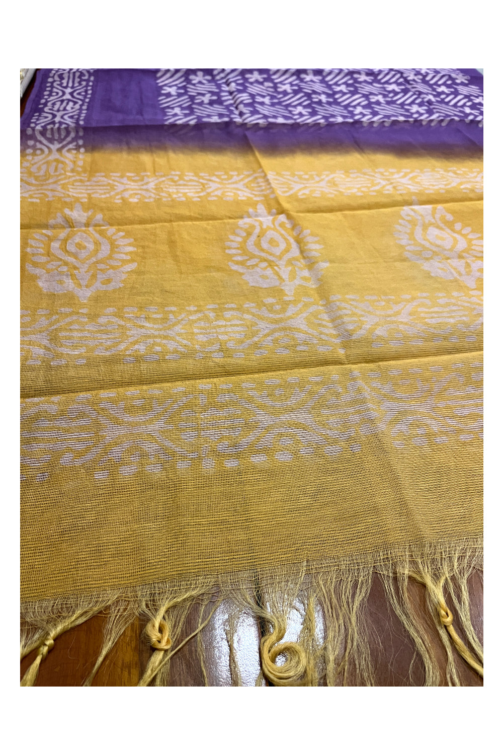 Southloom™ Kota Churidar Salwar Suit Material in Yellow with Floral Prints