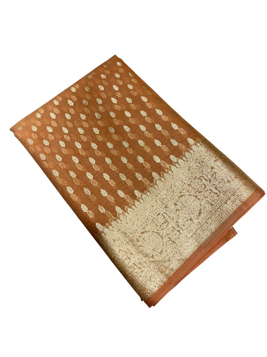 Southloom Cotton Banarasi Silk Saree with Woven Work on Body and Borders