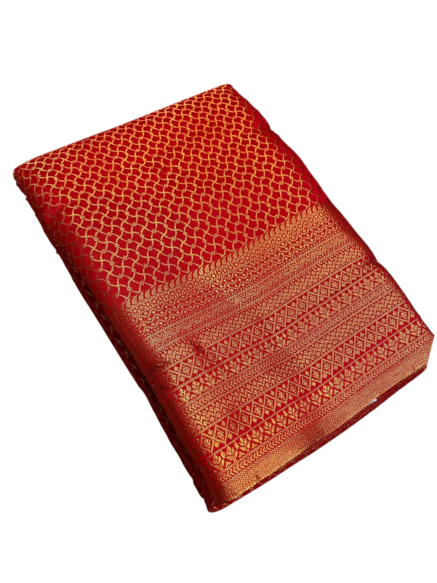 Southloom Premium Semi Silk Zari Work Brocade Saree in Bridal Red with Matching Pallu