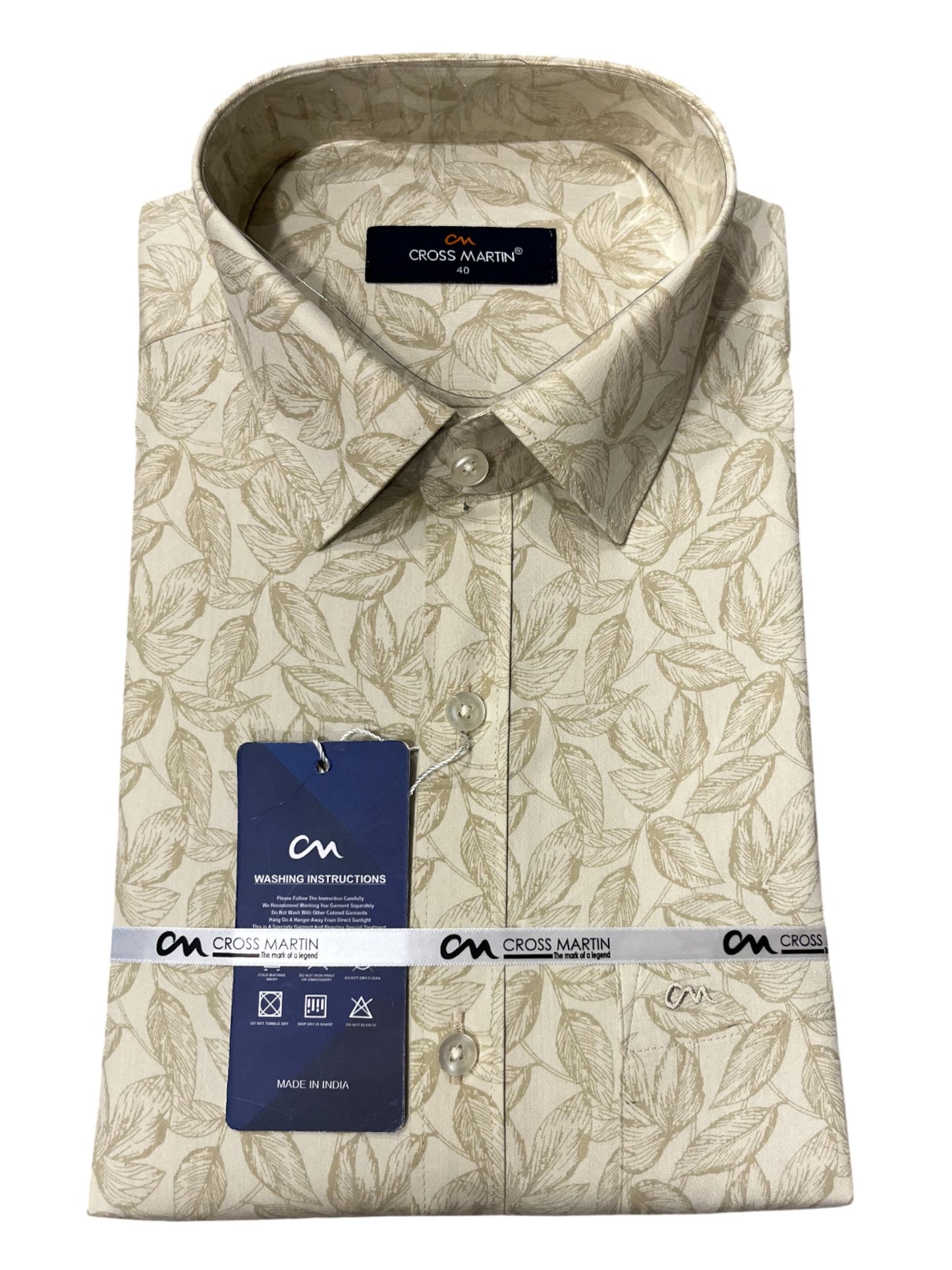 Southloom Pure Cotton Green Printed Shirt (40 FS)