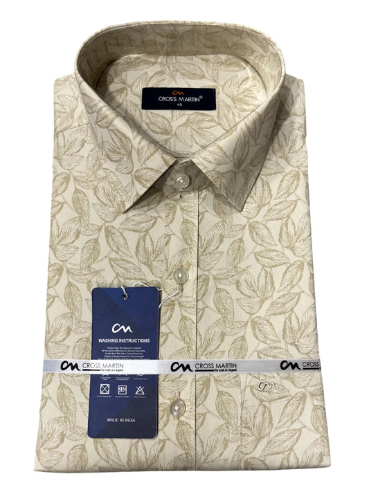 Southloom Pure Cotton Green Printed Shirt (40 FS)