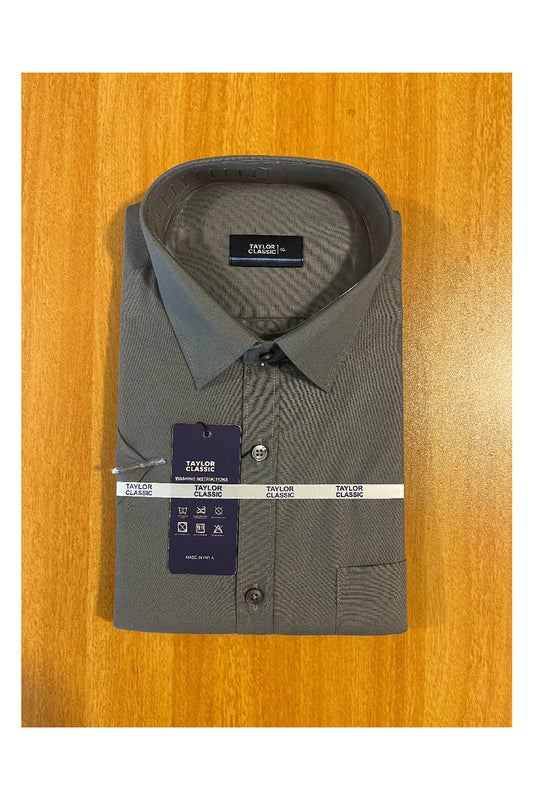 Pure Cotton Grey Solid Shirt (46 HS)