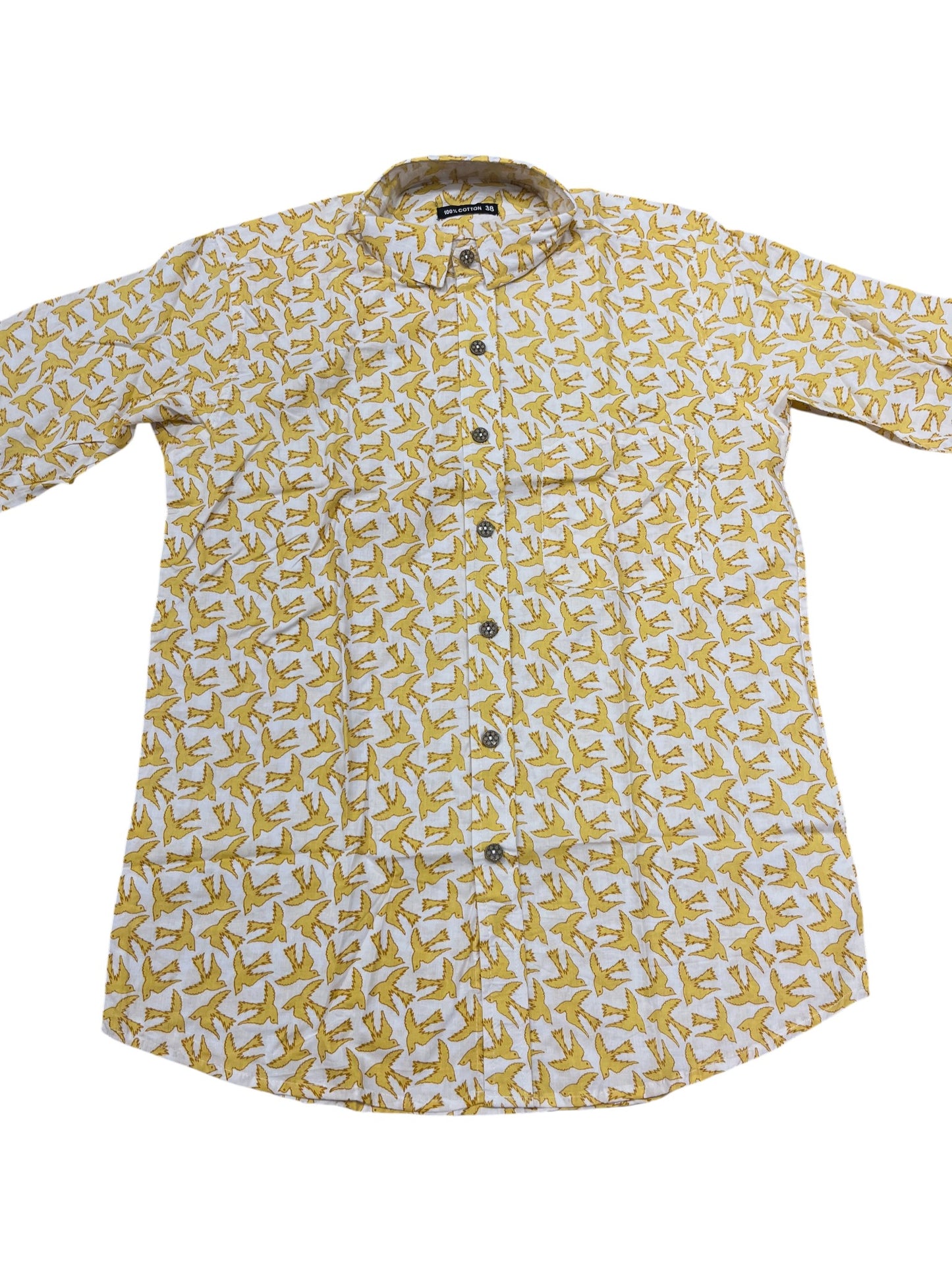 Southloom Jaipur Pure Cotton Block Printed Shirt for Men (Medium)