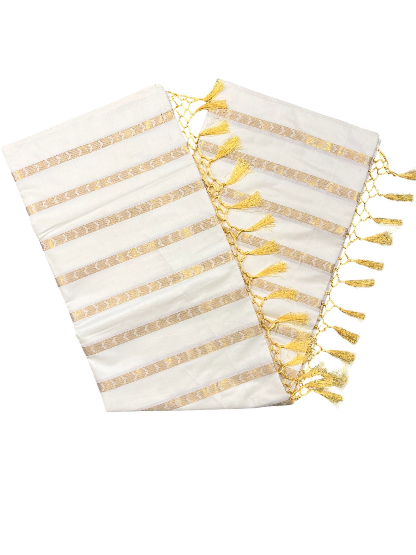 Southloom Kerala Cotton Kasavu Saree with Golden Stripes on Body