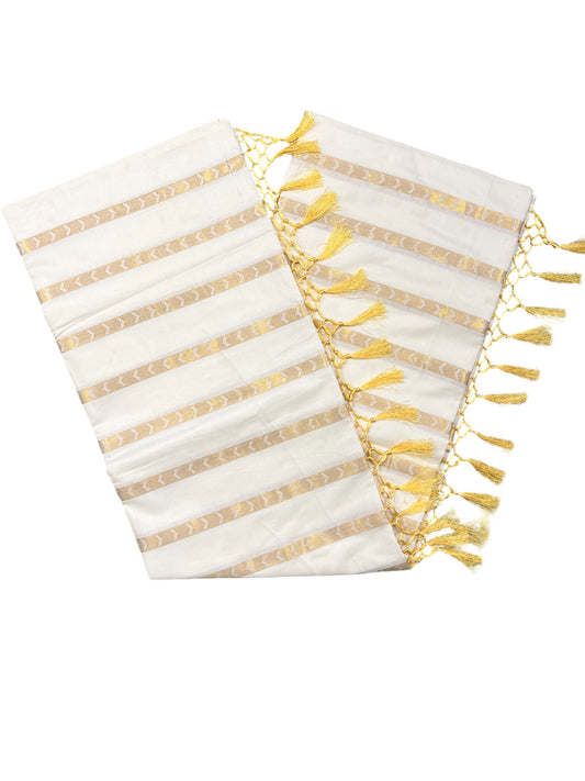 Southloom Kerala Cotton Kasavu Saree with Golden Stripes on Body