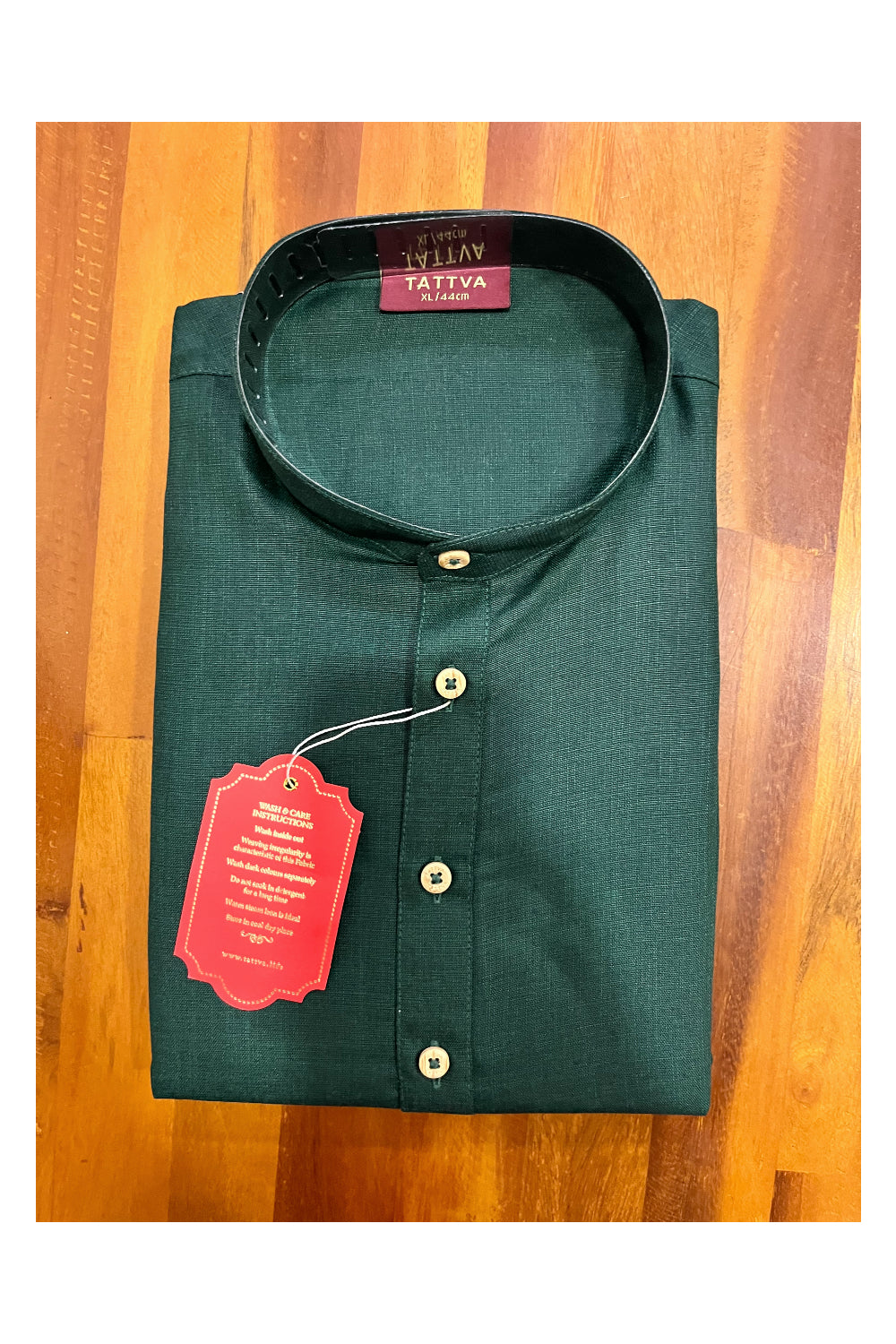 Southloom Semi Silk Short Kurta for Men in Green Colour